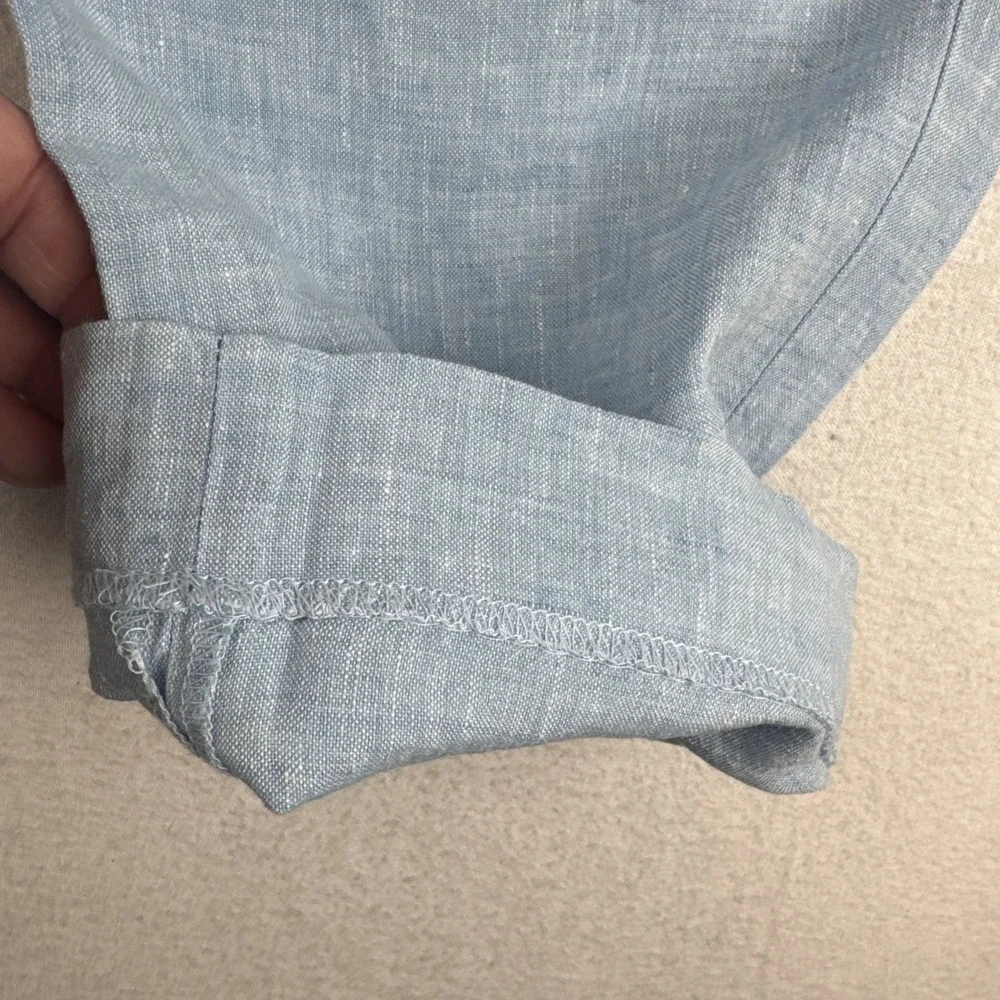 J Crew Baird McNutt Irish Linen Mens Light Blue Pants fits 36*30 Lightweight